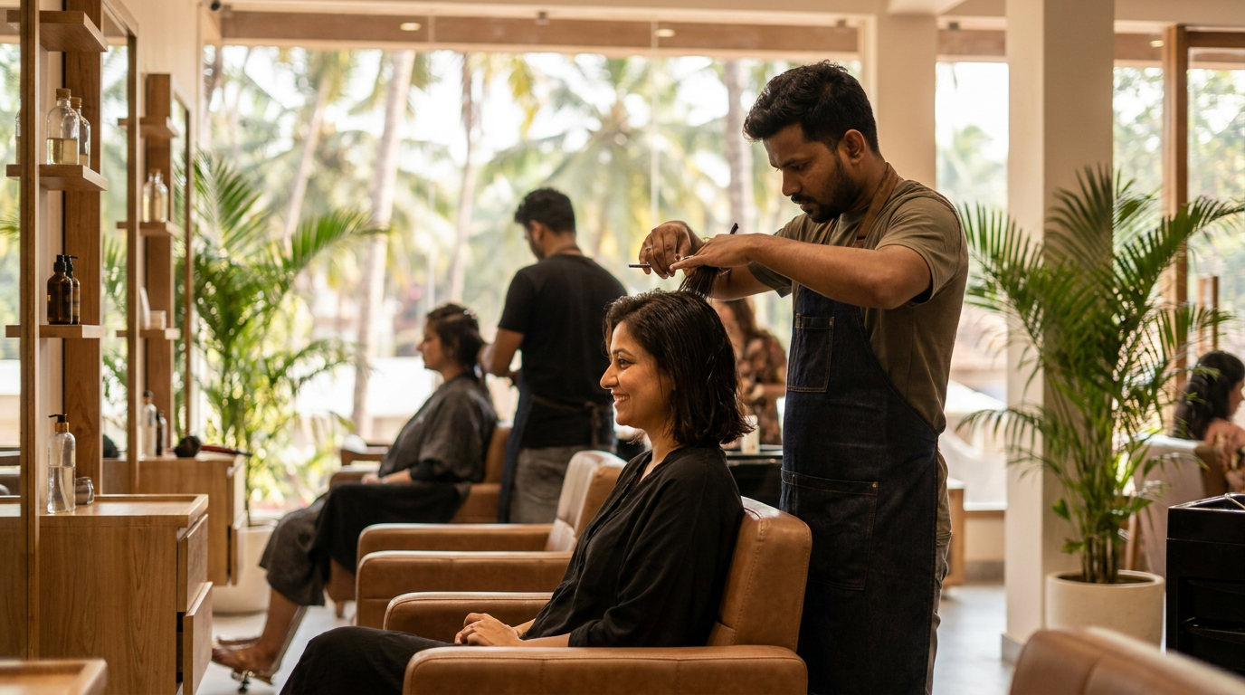 Professional haircut at 13 Studio Unisex Salon, Dabolim